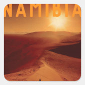 ヴィンテージアフリカの夕日 スクエアシール (正面)