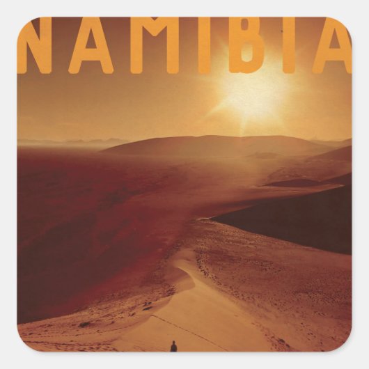 ヴィンテージアフリカの夕日 スクエアシール (正面)