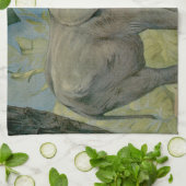 ヴィンテージアフリカゾウのジャングル、EJ Detmold キッチンタオル (折り畳み)