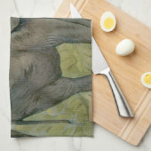 ヴィンテージアフリカゾウのジャングル、EJ Detmold キッチンタオル (四つ折り)