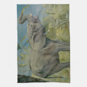 ヴィンテージアフリカゾウのジャングル、EJ Detmold キッチンタオル (縦)