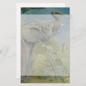 ヴィンテージアフリカゾウのジャングル、EJ Detmold 便箋 (正面/裏面)