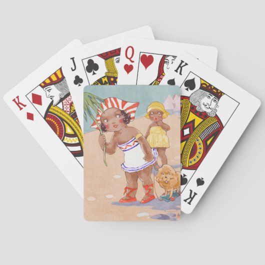 ヴィンテージアフリカンアメリカンガールズオンビーチ トランプ (裏面)