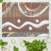 ヴィンテージアフリカンモチーフアートプリント キッチンタオル (折り畳み)