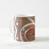 ヴィンテージアフリカンモチーフアートプリント コーヒーマグカップ (正面左)