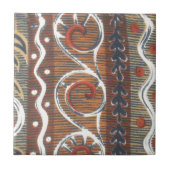 ヴィンテージアフリカンモチーフアートプリント タイル (正面)