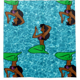 ヴィンテージアフリカ人魚海海 シャワーカーテン