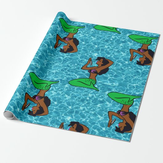 ヴィンテージアフリカ人魚海海 ラッピングペーパー (アンロールド)