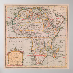 ヴィンテージアフリカ地図（1770年）ヴィンテージアフリカ大陸 ポスター