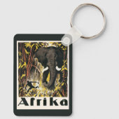 ヴィンテージアフリカ旅行ポスター、アフリカゾウ キーホルダー (裏面)