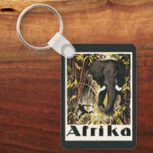 ヴィンテージアフリカ旅行ポスター、アフリカゾウ キーホルダー (正面)