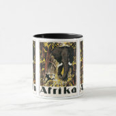 ヴィンテージアフリカ旅行ポスター、アフリカゾウ マグカップ (中央)