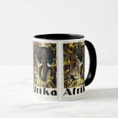 ヴィンテージアフリカ旅行ポスター、アフリカゾウ マグカップ (正面右)