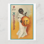 ヴィンテージアフリカ系アメリカンハロウィーン シーズンポストカード (正面)