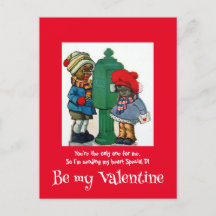 ヴィンテージアフリカ系アメリカ人が私のハートバレンタインを送る