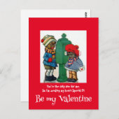 ヴィンテージアフリカ系アメリカ人が私のハートバレンタインを送る ポストカード (正面/裏面)