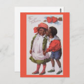 ヴィンテージアフリカ系アメリカ人のバレンタインポストカード ポストカード (正面/裏面)