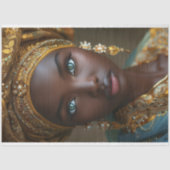 ヴィンテージアフリカ系アメリカ人の女性デコパージュ 薄葉紙 (正面)