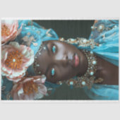 ヴィンテージアフリカ系アメリカ人の女性デコパージュ 薄葉紙 (正面)