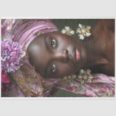 ヴィンテージアフリカ系アメリカ人の女性デコパージュ 薄葉紙 (正面)