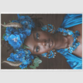 ヴィンテージアフリカ系アメリカ人の女性デコパージュ 薄葉紙 (正面)