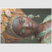 ヴィンテージアフリカ系アメリカ人の女性デコパージュ 薄葉紙 (正面)