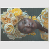 ヴィンテージアフリカ系アメリカ人の女性デコパージュ 薄葉紙 (正面)