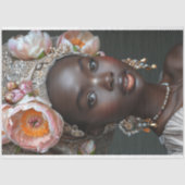 ヴィンテージアフリカ系アメリカ人の女性デコパージュ 薄葉紙 (正面)