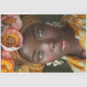 ヴィンテージアフリカ系アメリカ人の女性デコパージュ 薄葉紙 (正面)