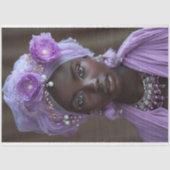 ヴィンテージアフリカ系アメリカ人の女性デコパージュ 薄葉紙 (正面)