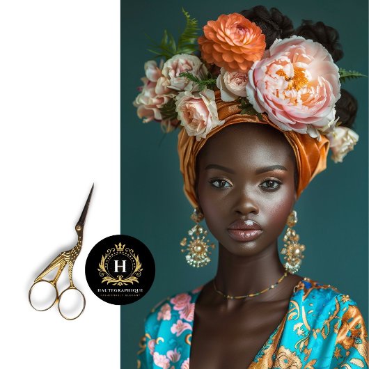 ヴィンテージアフリカ系アメリカ人の女性デコパージュ 薄葉紙