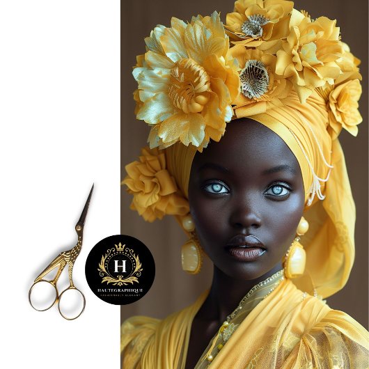 ヴィンテージアフリカ系アメリカ人の女性デコパージュ 薄葉紙