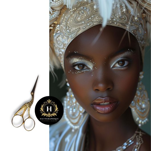 ヴィンテージアフリカ系アメリカ人の女性デコパージュ 薄葉紙