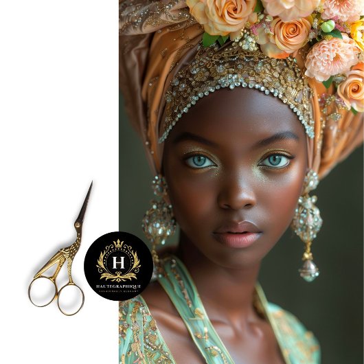 ヴィンテージアフリカ系アメリカ人の女性デコパージュ 薄葉紙