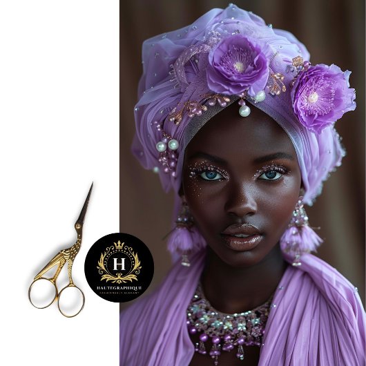 ヴィンテージアフリカ系アメリカ人の女性デコパージュ 薄葉紙