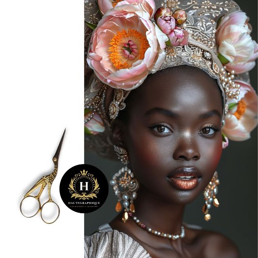 ヴィンテージアフリカ系アメリカ人の女性デコパージュ 薄葉紙