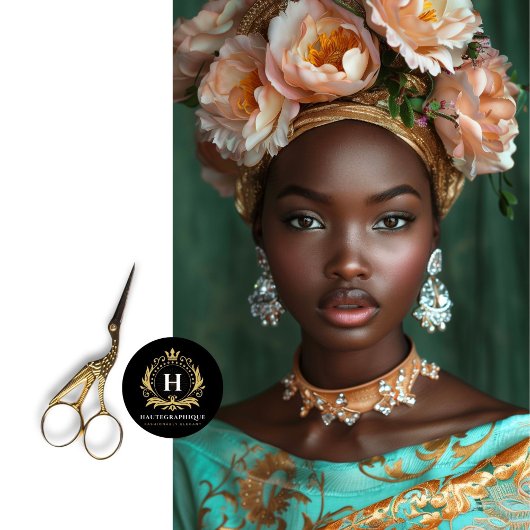 ヴィンテージアフリカ系アメリカ人の女性デコパージュ 薄葉紙