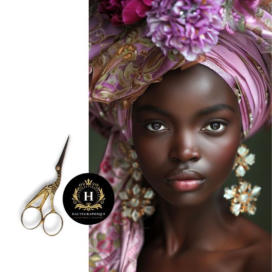 ヴィンテージアフリカ系アメリカ人の女性デコパージュ 薄葉紙