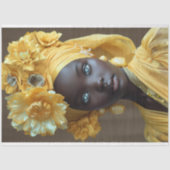 ヴィンテージアフリカ系アメリカ人の女性デコパージュ 薄葉紙 (正面)