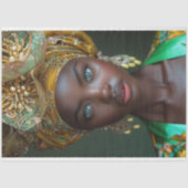 ヴィンテージアフリカ系アメリカ人の女性デコパージュ 薄葉紙 (正面)