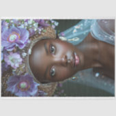 ヴィンテージアフリカ系アメリカ人の女性デコパージュ 薄葉紙 (正面)