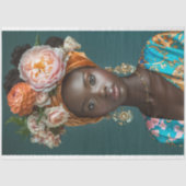 ヴィンテージアフリカ系アメリカ人の女性デコパージュ 薄葉紙 (正面)