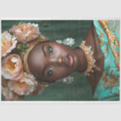 ヴィンテージアフリカ系アメリカ人の女性デコパージュ 薄葉紙 (正面)