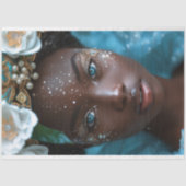 ヴィンテージアフリカ系アメリカ人の女性デコパージュ 薄葉紙 (正面)