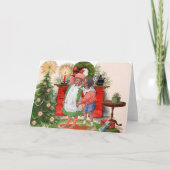 ヴィンテージアフリカ系アメリカ人の子どもクリスマスカード シーズンカード (正面)