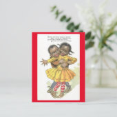 ヴィンテージアフリカ系アメリカ人カップルのバレンタイン ポストカード (スタンド正面)