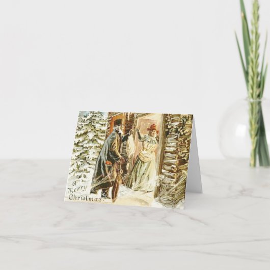 ヴィンテージアフリカ系アメリカ人クリスマスカード シーズンカード (正面)