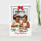 ヴィンテージアフリカ系アメリカ人クリスマスカード シーズンカード (正面)