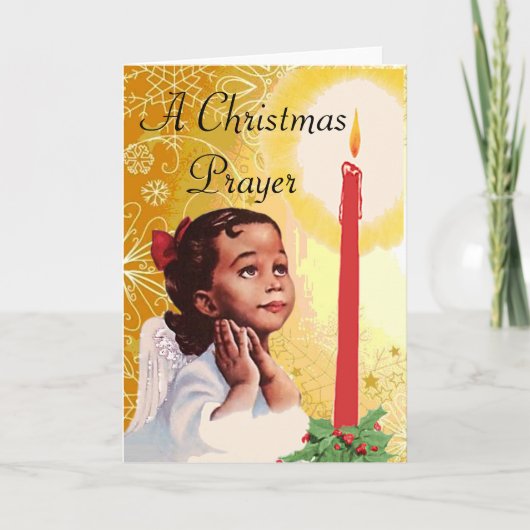 ヴィンテージアフリカ系アメリカ人クリスマスカード シーズンカード (正面)