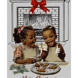 ヴィンテージアフリカ系アメリカ人クリスマスカード シーズンカード